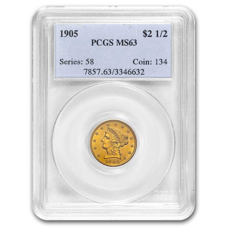 1905 $2.50 Liberty Gold Quarter Eagle MS-63 PCGS
