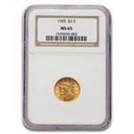 1905 $2.50 Liberty Gold Quarter Eagle MS-65 NGC