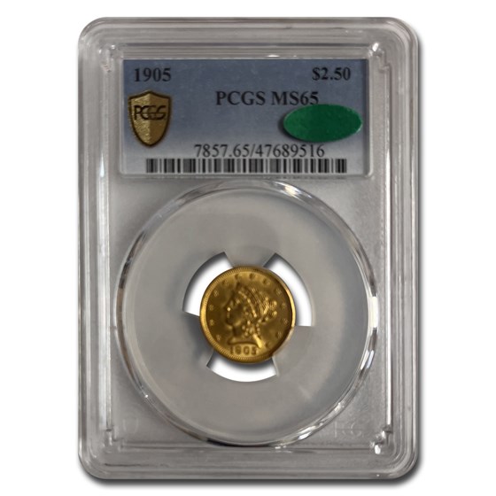 1905 $2.50 Liberty Gold Quarter Eagle MS-65 PCGS CAC 1905 $2.50 Liberty Gold Quarter Eagle MS-65 PCGS CAC