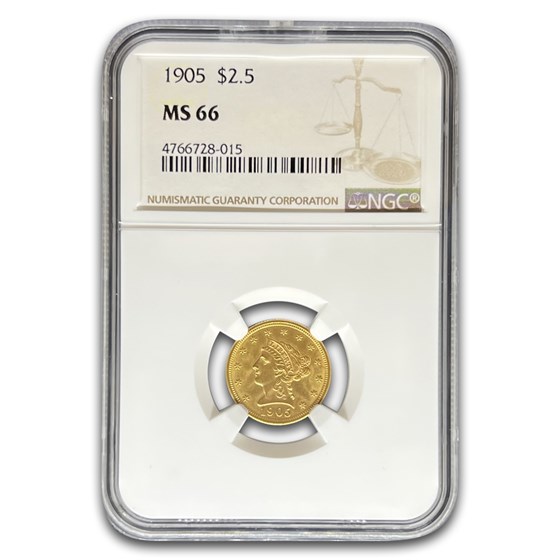 1905 $2.50 Liberty Gold Quarter Eagle MS-66 NGC