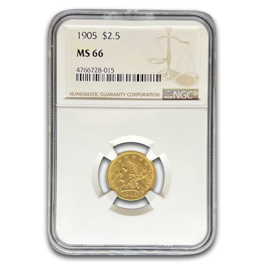 1905 $2.50 Liberty Gold Quarter Eagle MS-66 NGC
