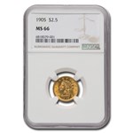 1905 $2.50 Liberty Gold Quarter Eagle MS-66 NGC