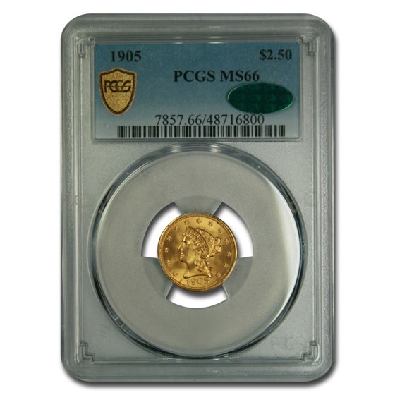 1905 $2.50 Liberty Gold Quarter Eagle MS-66 PCGS CAC 1905 $2.50 Liberty Gold Quarter Eagle MS-66 PCGS CAC