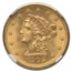 1905 $2.50 Liberty Gold Quarter Eagle MS-67 NGC