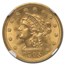 1905 $2.50 Liberty Gold Quarter Eagle MS-67 NGC