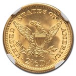 1905 $2.50 Liberty Gold Quarter Eagle MS-67 NGC