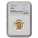1905 $2.50 Liberty Gold Quarter Eagle MS-67 NGC