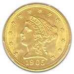 1905 $2.50 Liberty Gold Quarter Eagle MS-67 PCGS