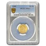 1905 $2.50 Liberty Gold Quarter Eagle MS-67 PCGS