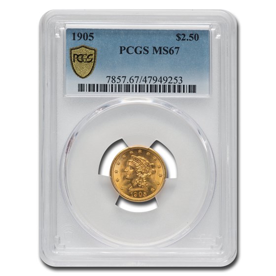 1905 $2.50 Liberty Gold Quarter Eagle MS-67 PCGS 1905 $2.50 Liberty Gold Quarter Eagle MS-67 PCGS