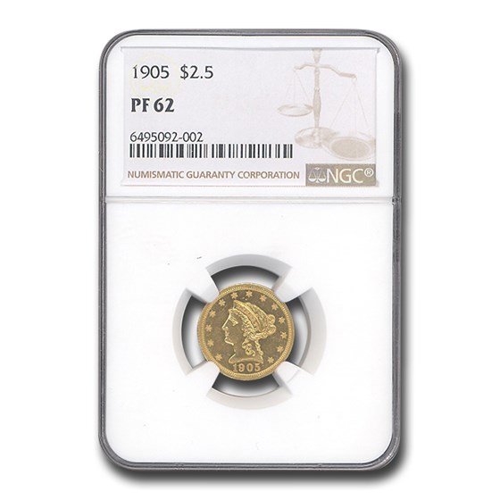 1905 $2.50 Liberty Gold Quarter Eagle PF-62 NGC 1905 $2.50 Liberty Gold Quarter Eagle PF-62 NGC