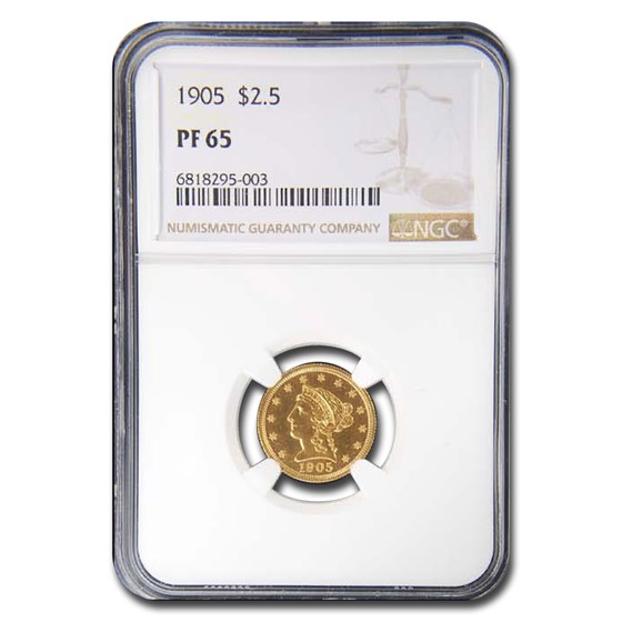 1905 $2.50 Liberty Gold Quarter Eagle PF-65 NGC 1905 $2.50 Liberty Gold Quarter Eagle PF-65 NGC