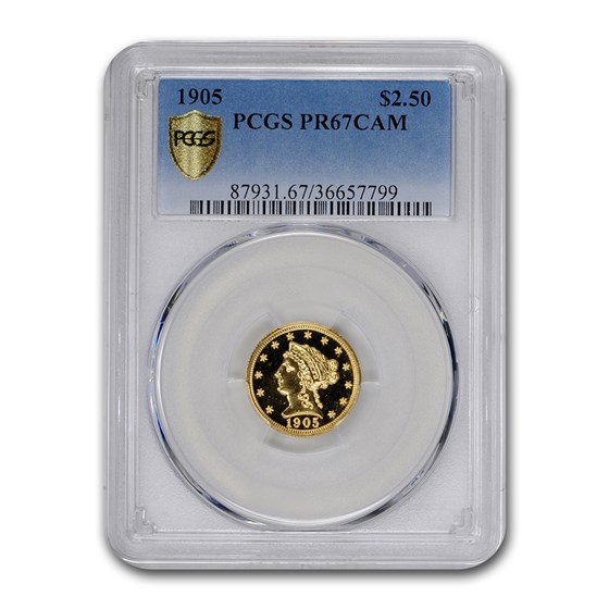 1905 $2.50 Liberty Gold Quarter Eagle PR-67 Cameo PCGS 1905 $2.50 Liberty Gold Quarter Eagle PR-67 Cameo PCGS