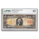 1905 $20 Gold Cert. Technicolor Note F-12 PMG (Fr#1180, Stain)