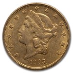 1905 $20 Liberty Gold Double Eagle AU-53 PCGS