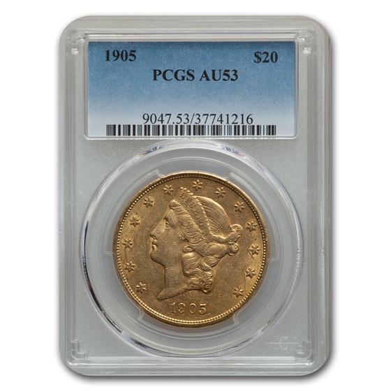 1905 $20 Liberty Gold Double Eagle AU-53 PCGS 1905 $20 Liberty Gold Double Eagle AU-53 PCGS