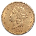 1905 $20 Liberty Gold Double Eagle AU-55 PCGS