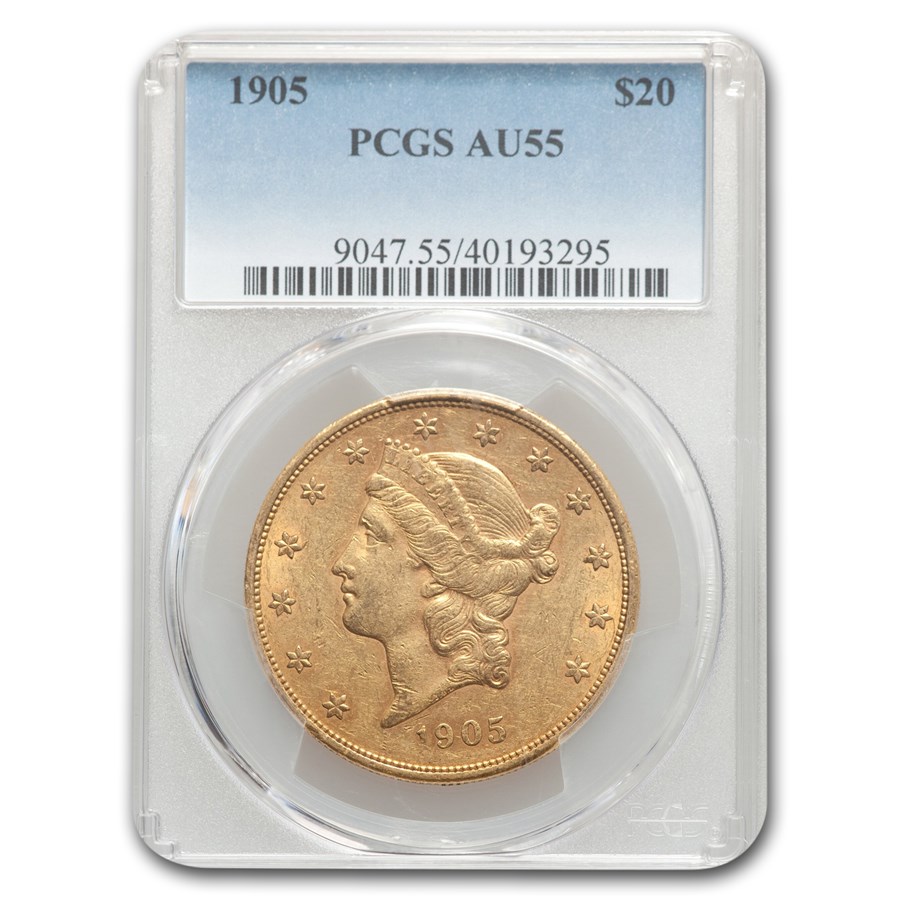 1905 $20 Liberty Gold Double Eagle AU-55 PCGS