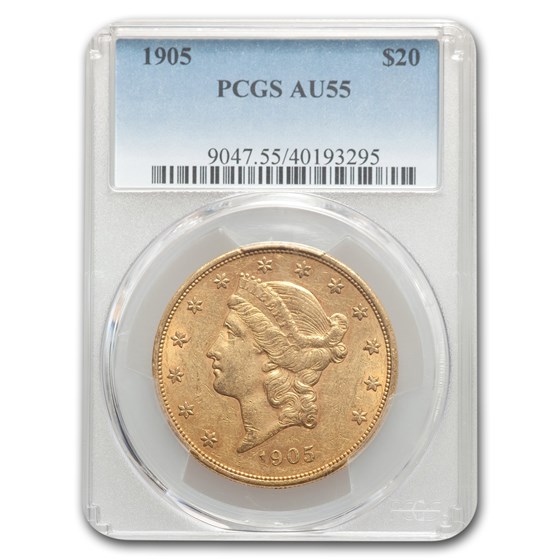 1905 $20 Liberty Gold Double Eagle AU-55 PCGS 1905 $20 Liberty Gold Double Eagle AU-55 PCGS