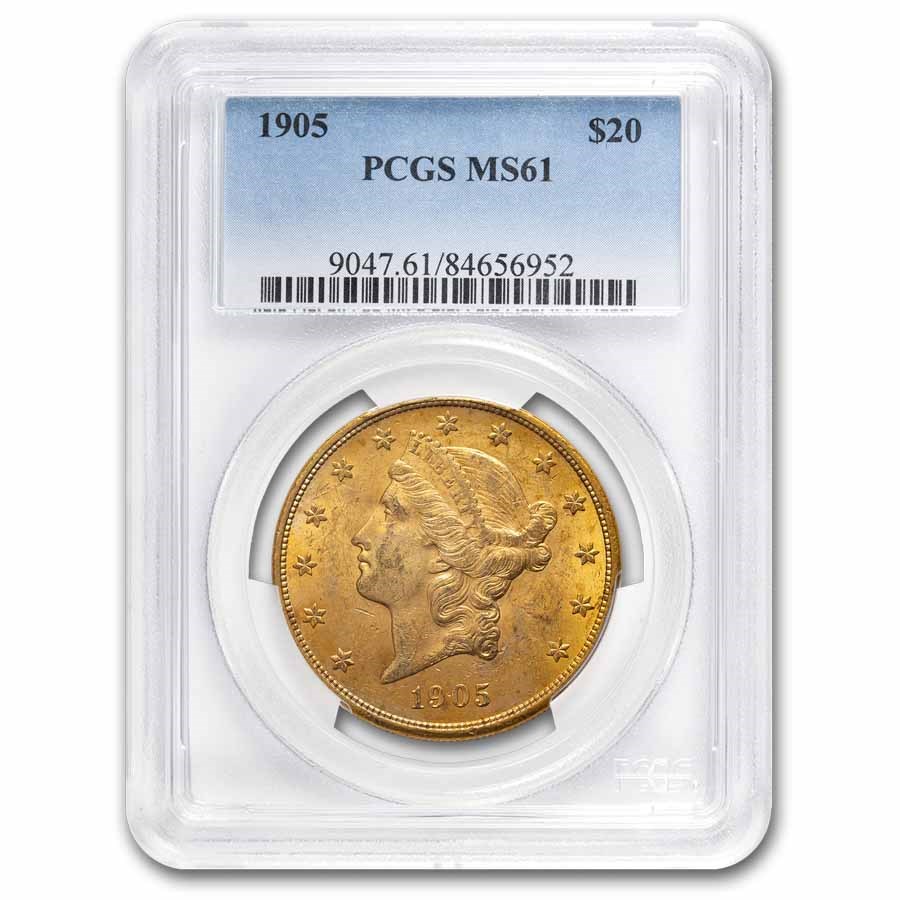 1905 $20 Liberty Gold Double Eagle MS-61 PCGS