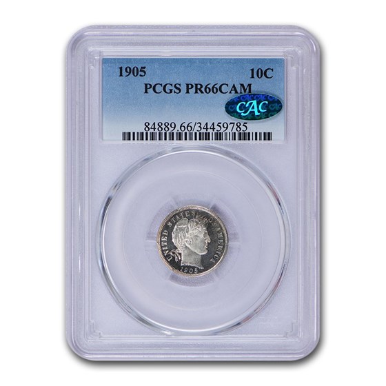 1905 Barber Dime PR-66 Cameo PCGS CAC 1905 Barber Dime PR-66 Cameo PCGS CAC