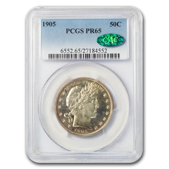 1905 Barber Half Dollar PR-65 PCGS CAC 1905 Barber Half Dollar PR-65 PCGS CAC