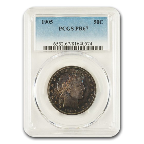 1905 Barber Half Dollar PR-67 PCGS 1905 Barber Half Dollar PR-67 PCGS