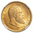 1905 F German States Wurttemberg Gold 20 Mark AU-58 NGC