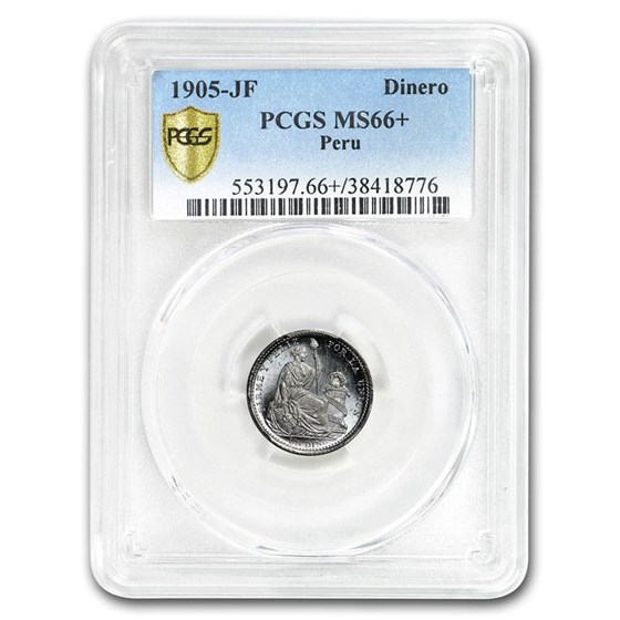 1905-FG Peru Silver Dinero MS-66+ PCGS (Finest Known) 1905-FG Peru Silver Dinero MS-66+ PCGS (Finest Known)