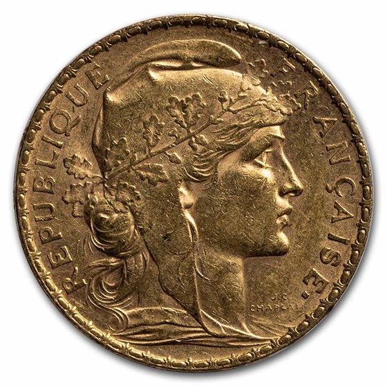1905 France Gold 20 Francs Rooster AU 1905 France Gold 20 Francs Rooster AU