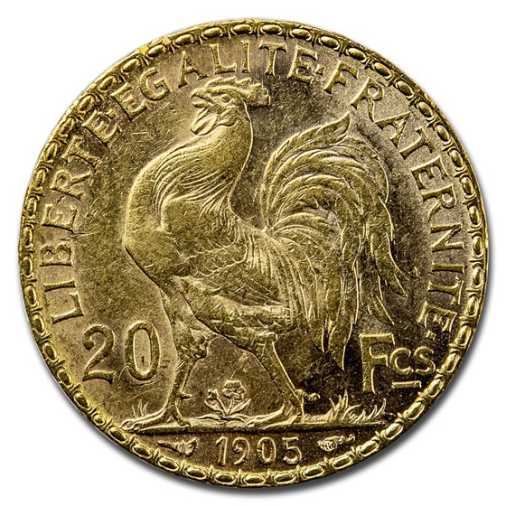 1905 France Gold 20 Francs Rooster BU 1905 France Gold 20 Francs Rooster BU