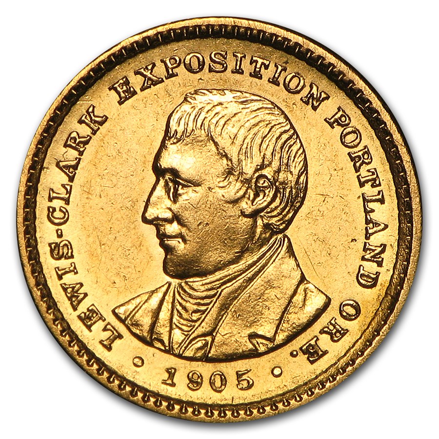 1905 Gold $1.00 Lewis & Clark AU