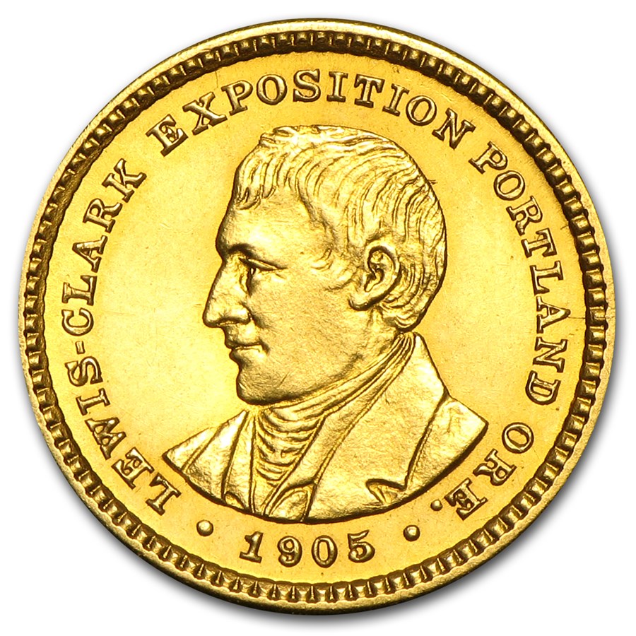 1905 Gold $1.00 Lewis & Clark BU