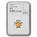 1905 Gold $1.00 Lewis & Clark Commem MS-65 NGC