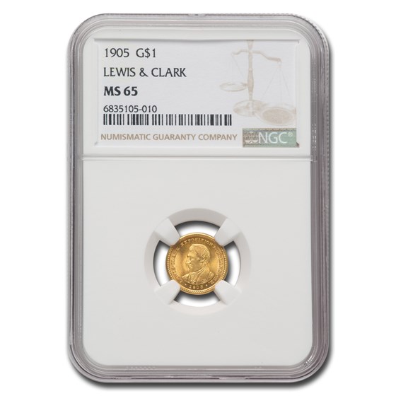 1905 Gold $1.00 Lewis & Clark Commem MS-65 NGC
