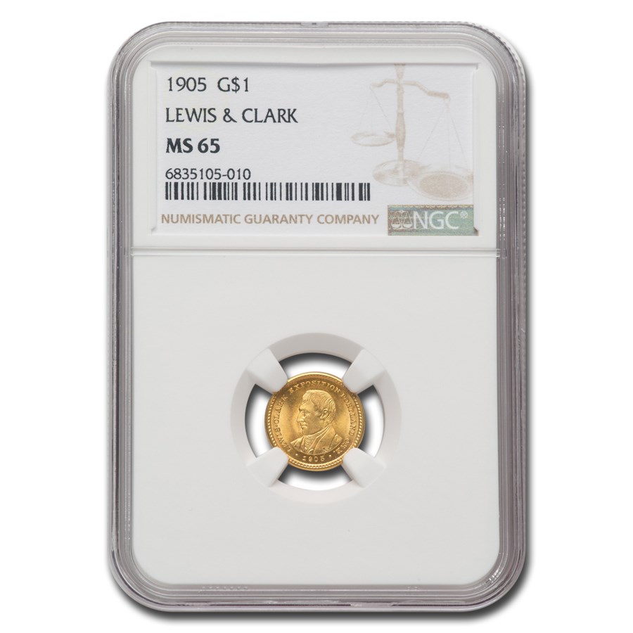 1905 Gold $1.00 Lewis & Clark Commem MS-65 NGC