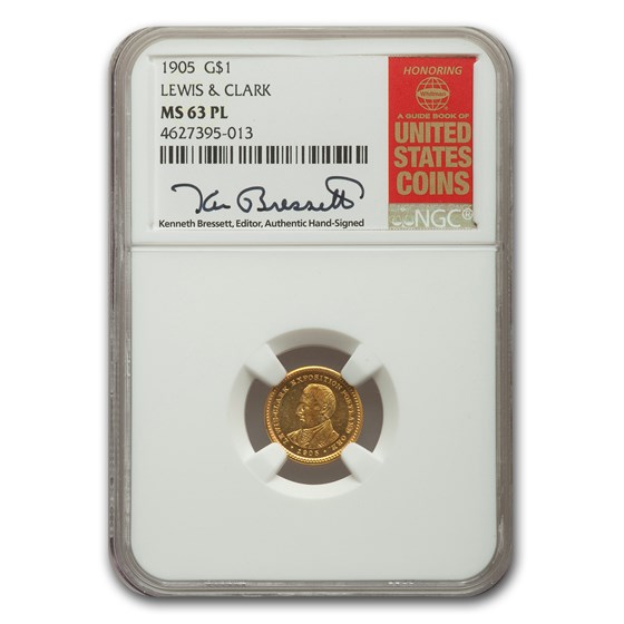 1905 Gold $1.00 Lewis & Clark MS-63 NGC (PL) 1905 Gold $1.00 Lewis & Clark MS-63 NGC (PL)