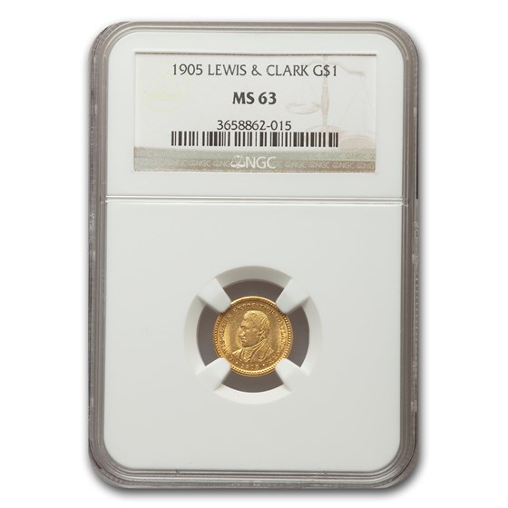 1905 Gold $1.00 Lewis & Clark MS-63 NGC 1905 Gold $1.00 Lewis & Clark MS-63 NGC