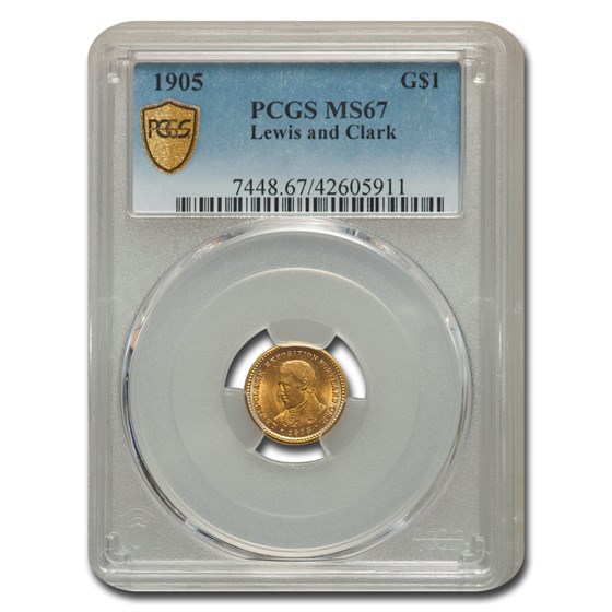 1905 Gold $1.00 Lewis & Clark MS-67 PCGS 1905 Gold $1.00 Lewis & Clark MS-67 PCGS