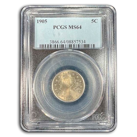 1905 Liberty Head V Nickel MS-64 PCGS 1905 Liberty Head V Nickel MS-64 PCGS