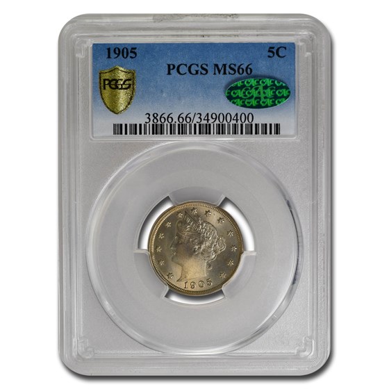 1905 Liberty Head V Nickel MS-66 PCGS CAC 1905 Liberty Head V Nickel MS-66 PCGS CAC