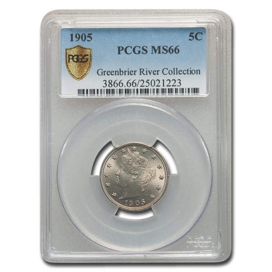 1905 Liberty Head V Nickel MS-66 PCGS 1905 Liberty Head V Nickel MS-66 PCGS