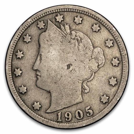 1905 Liberty Head V Nickels 40-Coin Roll Avg Circ
