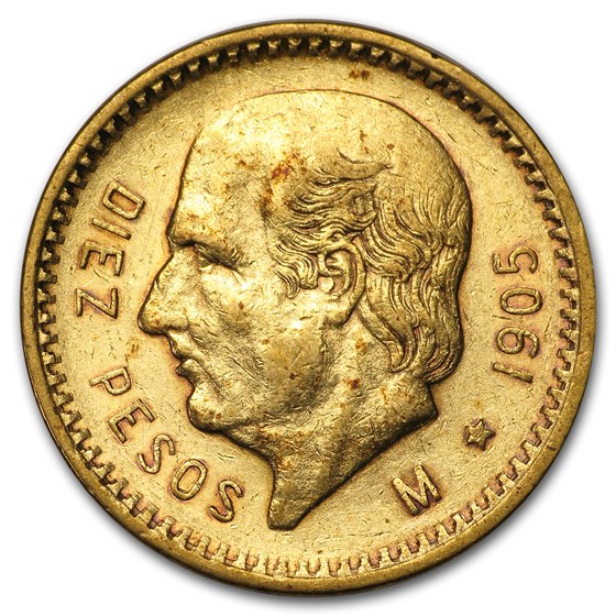1905 Mexico Gold 10 Pesos XF 1905 Mexico Gold 10 Pesos XF