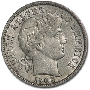 1905-O Barber Dime AU 1905-O Barber Dime AU