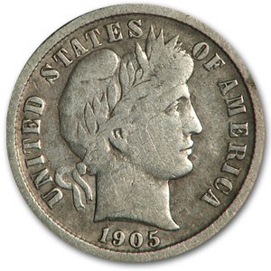 1905-O Barber Dime VG 1905-O Barber Dime VG