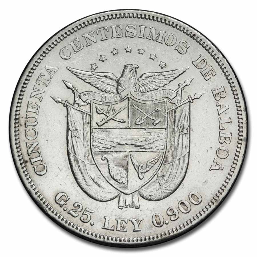 1905 Panama Silver 50 Centesimos AU (Details)