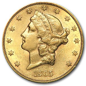 1905-S $20 Liberty Gold Double Eagle AU