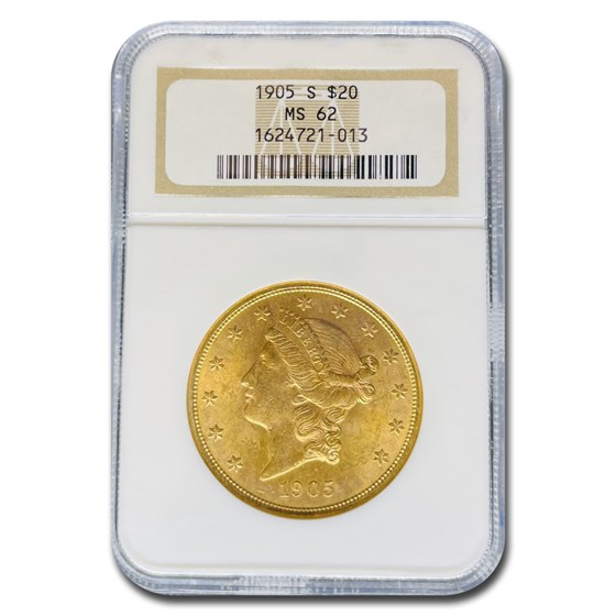 1905-S $20 Liberty Gold Double Eagle MS-62 NGC 1905-S $20 Liberty Gold Double Eagle MS-62 NGC