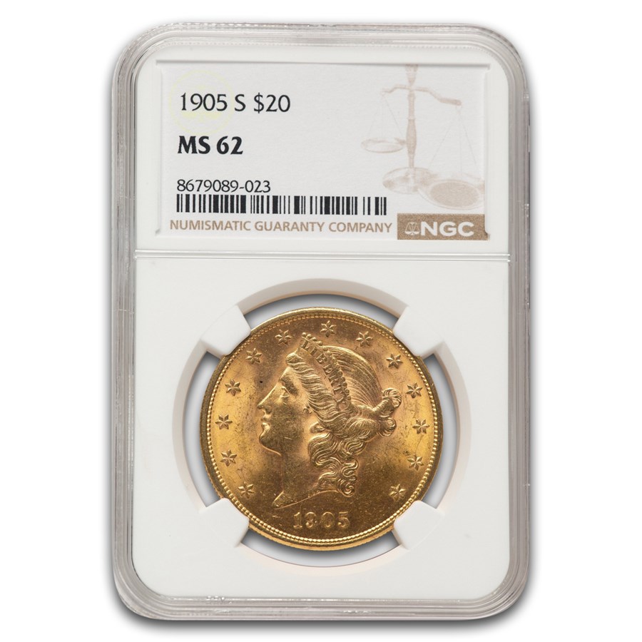 1905-S $20 Liberty Gold Double Eagle MS-62 NGC